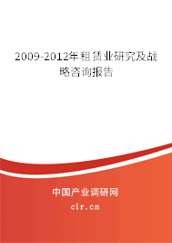 2009-2012年租賃業(yè)研究及戰(zhàn)略咨詢報(bào)告