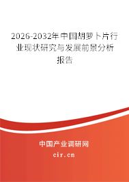 2025-2031年中國胡蘿卜片行業(yè)現(xiàn)狀研究與發(fā)展前景分析報(bào)告 2025-2031年中國胡蘿卜片行業(yè)現(xiàn)狀研究與發(fā)展前景分析報(bào)告