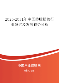 2025-2031年中國靜脈插管行業(yè)研究及發(fā)展趨勢分析