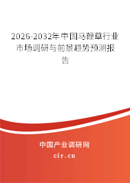 2026-2032年中國馬鞭草行業(yè)市場調研與前景趨勢預測報告