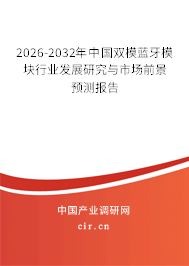 2026-2032年中國雙模藍(lán)牙模塊行業(yè)發(fā)展研究與市場前景預(yù)測報(bào)告