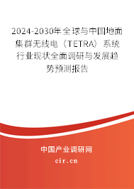 2024-2030年全球與中國地面集群無線電(TETRA)系統(tǒng)行業(yè)現(xiàn)狀全面調(diào)研與發(fā)展趨勢預(yù)測報告 2024-2030年全球與中國地面集群無線電(TETRA)系統(tǒng)行業(yè)現(xiàn)狀全面調(diào)研與發(fā)展趨勢預(yù)測報告