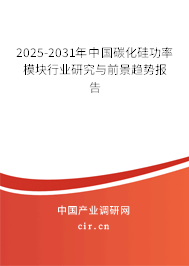2025-2031年中國碳化硅功率模塊行業(yè)研究與前景趨勢報告 2025-2031年中國碳化硅功率模塊行業(yè)研究與前景趨勢報告