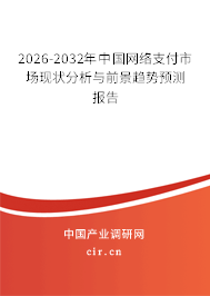 2026-2032年中國網(wǎng)絡支付市場現(xiàn)狀分析與前景趨勢預測報告