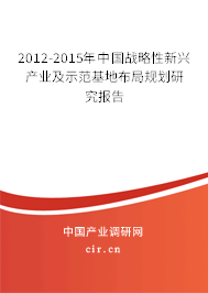 2012-2015年中國戰(zhàn)略性新興產(chǎn)業(yè)及示范基地布局規(guī)劃研究報告