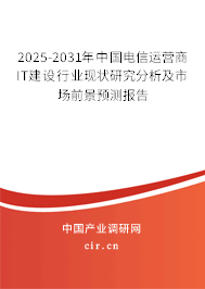 2025-2031年中國電信運營商IT建設行業(yè)現(xiàn)狀研究分析及市場前景預測報告