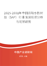 2025-2031年中國高吸水性樹脂（SAP）行業(yè)發(fā)展現(xiàn)狀分析與前景趨勢