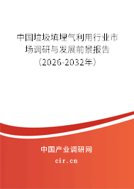 中國垃圾填埋氣利用行業(yè)市場(chǎng)調(diào)研與發(fā)展前景報(bào)告（2026-2032年）