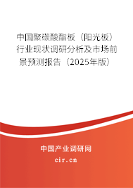 中國聚碳酸酯板（陽光板）行業(yè)現(xiàn)狀調(diào)研分析及市場前景預測報告（2025年版）