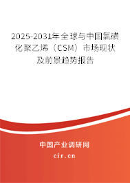 2025-2031年全球與中國(guó)氯磺化聚乙烯（CSM）市場(chǎng)現(xiàn)狀及前景趨勢(shì)報(bào)告