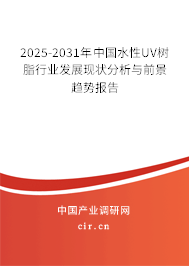 2025-2031年中國(guó)水性UV樹脂行業(yè)發(fā)展現(xiàn)狀分析與前景趨勢(shì)報(bào)告