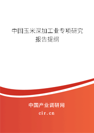 中國玉米深加工業(yè)專項研究報告提綱
