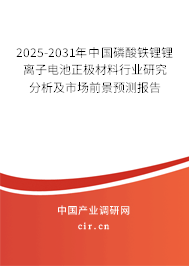 2025-2031年中國(guó)磷酸鐵鋰鋰離子電池正極材料行業(yè)研究分析及市場(chǎng)前景預(yù)測(cè)報(bào)告