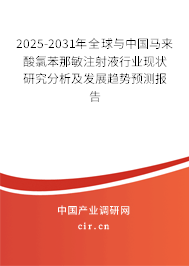 2025-2031年全球與中國馬來酸氯苯那敏注射液行業(yè)現(xiàn)狀研究分析及發(fā)展趨勢預測報告 2025-2031年全球與中國馬來酸氯苯那敏注射液行業(yè)現(xiàn)狀研究分析及發(fā)展趨勢預測報告