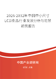 2026-2032年中國(guó)中小尺寸LCD液晶行業(yè)發(fā)展分析與前景趨勢(shì)報(bào)告