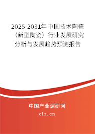 2025-2031年中國技術(shù)陶瓷（新型陶瓷）行業(yè)發(fā)展研究分析與發(fā)展趨勢預(yù)測報告