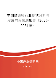 中國隧道模行業(yè)現(xiàn)狀分析與發(fā)展前景預測報告（2025-2031年）