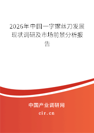 2026年中國(guó)一字螺絲刀發(fā)展現(xiàn)狀調(diào)研及市場(chǎng)前景分析報(bào)告