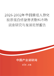 2026-2032年中國(guó)重組人源化膠原蛋白修復(fù)膏狀敷料市場(chǎng)調(diào)查研究與發(fā)展前景報(bào)告 2026-2032年中國(guó)重組人源化膠原蛋白修復(fù)膏狀敷料市場(chǎng)調(diào)查研究與發(fā)展前景報(bào)告