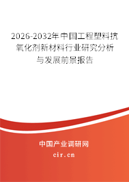2025-2031年中國工程塑料抗氧化劑新材料行業(yè)研究分析與發(fā)展前景報告
