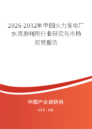 2026-2032年中國火力發(fā)電廠水資源利用行業(yè)研究與市場前景報告