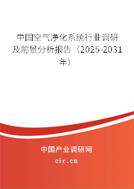 中國空氣凈化系統(tǒng)行業(yè)調(diào)研及前景分析報告（2025-2031年）
