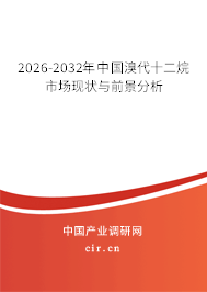 2026-2032年中國(guó)溴代十二烷市場(chǎng)現(xiàn)狀與前景分析 2026-2032年中國(guó)溴代十二烷市場(chǎng)現(xiàn)狀與前景分析