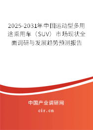 2025-2031年中國運動型多用途乘用車（SUV）市場現(xiàn)狀全面調研與發(fā)展趨勢預測報告