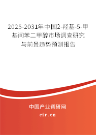 2025-2031年中國2-羥基-5-甲基間苯二甲醇市場調(diào)查研究與前景趨勢預(yù)測報告 2025-2031年中國2-羥基-5-甲基間苯二甲醇市場調(diào)查研究與前景趨勢預(yù)測報告