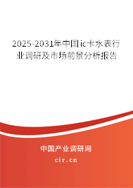 2025-2031年中國ic卡水表行業(yè)調(diào)研及市場前景分析報(bào)告 2025-2031年中國ic卡水表行業(yè)調(diào)研及市場前景分析報(bào)告