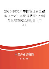 2025-2031年中國管理安全服務(wù)（mss）市場現(xiàn)狀研究分析與發(fā)展趨勢預(yù)測報(bào)告（下架）