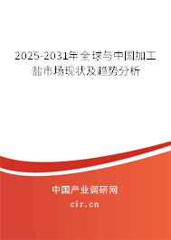 2025-2031年全球與中國加工鹽市場現(xiàn)狀及趨勢分析