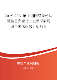 2025-2031年中國網(wǎng)絡(luò)身份認(rèn)證信息安全行業(yè)發(fā)展深度調(diào)研與未來趨勢分析報告