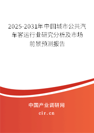 2025-2031年中國城市公共汽車客運(yùn)行業(yè)研究分析及市場前景預(yù)測報告