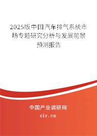2025版中國汽車排氣系統(tǒng)市場專題研究分析與發(fā)展前景預(yù)測報告