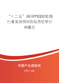 “十二五”期間中國葡萄酒行業(yè)發(fā)展預(yù)測及投資前景分析報告