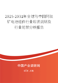 2025-2031年全球與中國(guó)鈣鈦礦電池組件行業(yè)現(xiàn)狀調(diào)研及行業(yè)前景分析報(bào)告