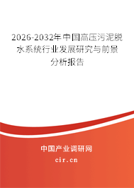 2026-2032年中國(guó)高壓污泥脫水系統(tǒng)行業(yè)發(fā)展研究與前景分析報(bào)告