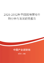 2026-2032年中國履帶螺母市場分析與發(fā)展趨勢報(bào)告 2026-2032年中國履帶螺母市場分析與發(fā)展趨勢報(bào)告