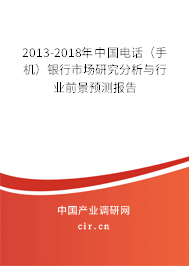 2013-2018年中國(guó)電話(huà)（手機(jī)）銀行市場(chǎng)研究分析與行業(yè)前景預(yù)測(cè)報(bào)告