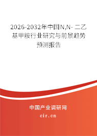 2026-2032年中國N,N- 二乙基甲胺行業(yè)研究與前景趨勢預測報告