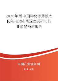 2026年版中國(guó)砷化鎵薄膜太陽(yáng)能電池市場(chǎng)深度調(diào)研與行業(yè)前景預(yù)測(cè)報(bào)告