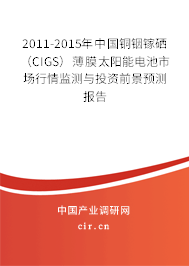 2011-2015年中國銅銦鎵硒(CIGS)薄膜太陽能電池市場行情監(jiān)測與投資前景預(yù)測報(bào)告 2011-2015年中國銅銦鎵硒(CIGS)薄膜太陽能電池市場行情監(jiān)測與投資前景預(yù)測報(bào)告