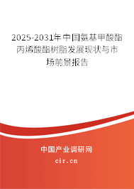 2025-2031年中國(guó)氨基甲酸酯丙烯酸酯樹(shù)脂發(fā)展現(xiàn)狀與市場(chǎng)前景報(bào)告
