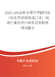 2025-2031年全球與中國PEG（經(jīng)皮內(nèi)窺鏡胃造口術(shù)）飼管行業(yè)現(xiàn)狀分析及前景趨勢預(yù)測報告