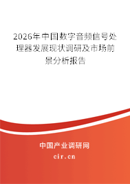 2026年中國數(shù)字音頻信號處理器發(fā)展現(xiàn)狀調(diào)研及市場前景分析報告