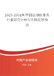 2025-2031年中國(guó)云通信業(yè)務(wù)行業(yè)研究分析與市場(chǎng)前景預(yù)測(cè)