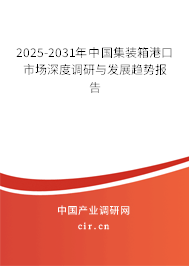2025-2031年中國集裝箱港口市場深度調(diào)研與發(fā)展趨勢報告