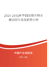 2025-2031年中國(guó)女鞋市場(chǎng)全面調(diào)研與發(fā)展趨勢(shì)分析