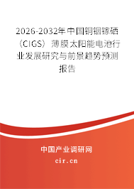 2026-2032年中國銅銦鎵硒（CIGS）薄膜太陽能電池行業(yè)發(fā)展研究與前景趨勢預(yù)測報(bào)告